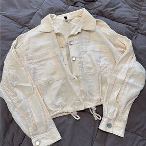 Divided Cream Utility canvas shirt